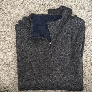 Men's Gray Half-Zip Sweater